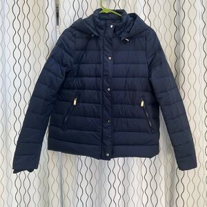 Zara Basic Navy Blue Women's Lightweight Puffer Jacket Medium